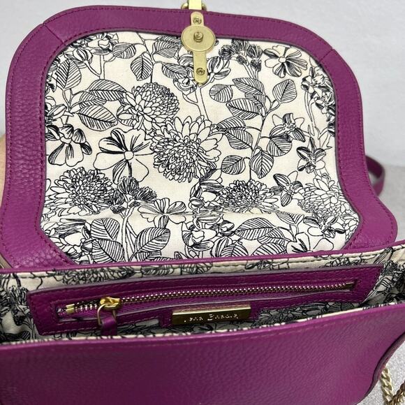 Vera Bradley Carson Deep Pink Pebbled Leather Mini Crossbody Saddlebag - Picture 11 of 11